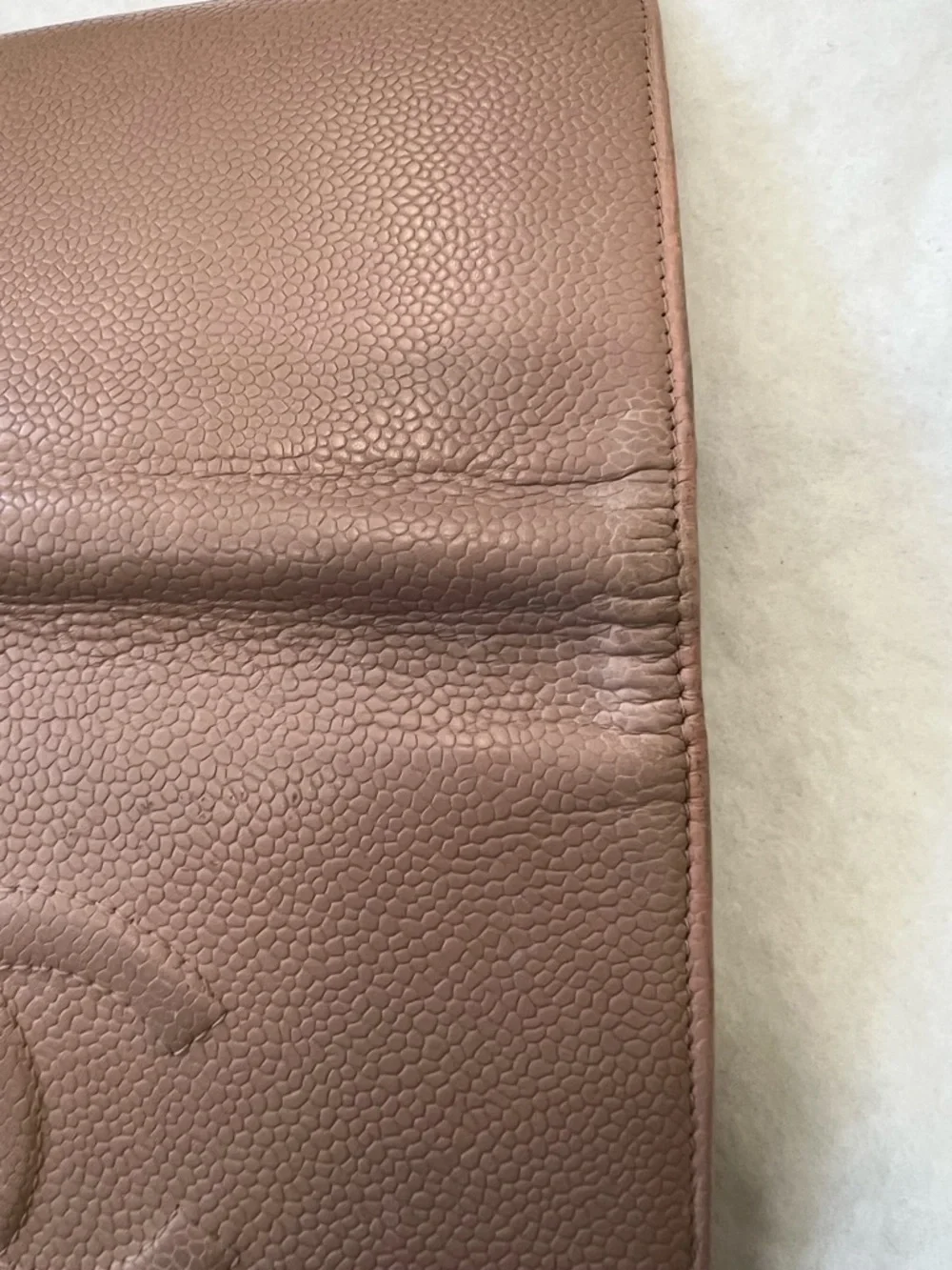 CHANEL Beige Quilted Leather Drawstring Backpack with CC with wallet